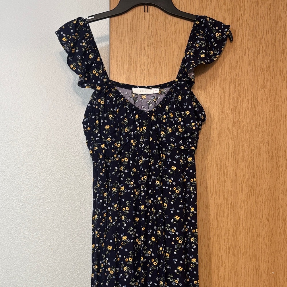 Lush Navy Floral Maxi Dress